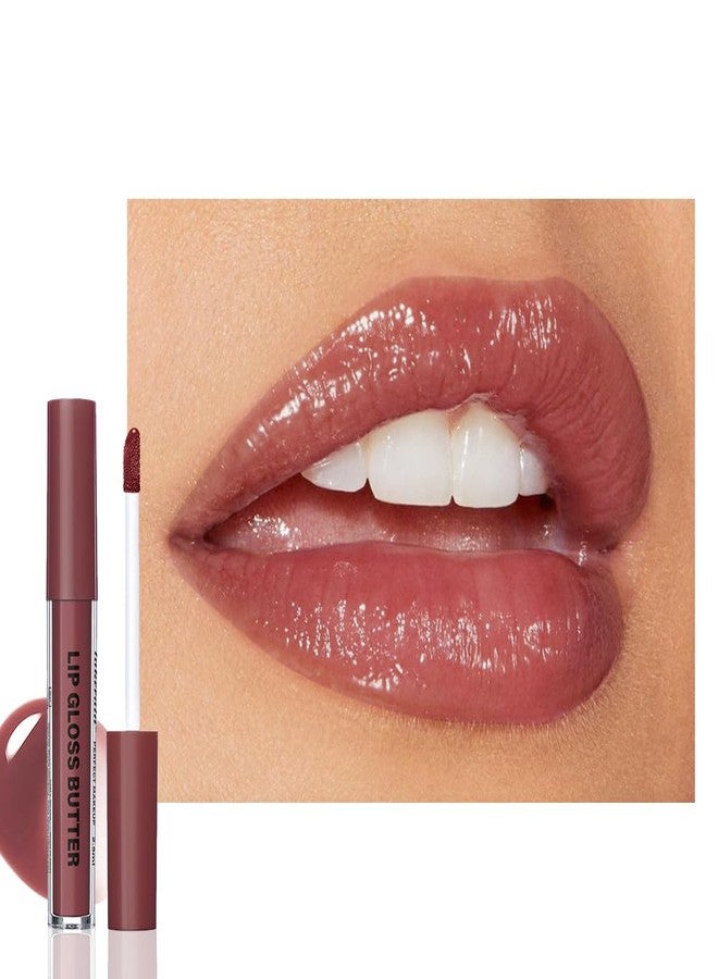 HHLTOH Berry Mauve Honey Butter Lip Stain Tinted Lip Gloss,Shine Moisturizing Plumper Liquid Lipstick for Women,Natural Nourishing Hydrating Lip Balm for Dry Lips,Lightweight Lip Liner Care Makeup #12 - Image 1